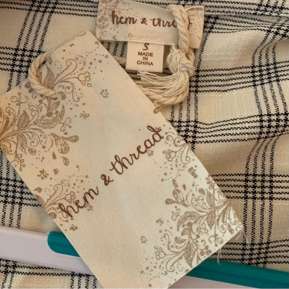 Hem & Thread Plaid Tie-Front Tunic Blouse - Picture 4 of 5